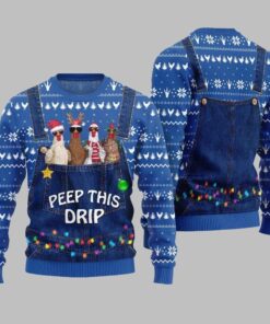 Alternative view of 2025 Christmas Chicken Peep This Drip Ugly Christmas Sweater  