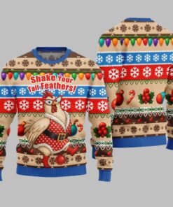 Alternative view of 2025 Christmas Chicken Shake Your Tail Feathers Ugly Christmas Sweater  