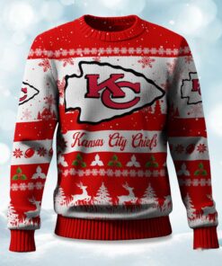 2025 Christmas Chiefs Festive Reindeer & Tree Ugly Sweater