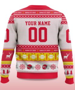 Alternative view of 2025 Christmas Chiefs Personalized Ugly Sweater