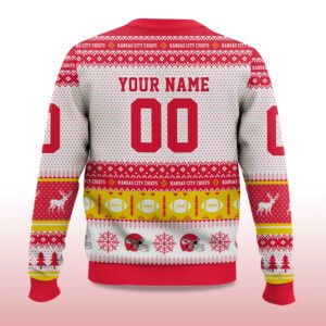 Alternative view of 2025 Christmas Chiefs Personalized Ugly Sweater