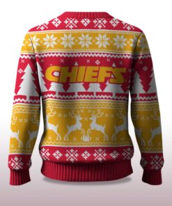 Alternative view of 2025 Christmas Chiefs Reindeer Football Ugly Sweater