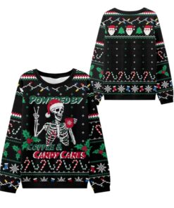 Alternative view of 2025 Christmas Coffee & Candy Canes Ugly Sweater  