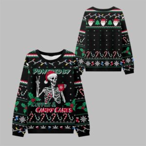 2025 Christmas Coffee & Candy Canes Ugly Sweater - Grishko.com