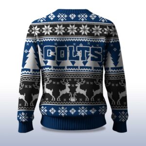 Alternative view of 2025 Christmas Colts Reindeer Football Ugly Sweater