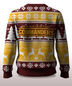 Alternative view of 2025 Christmas Commanders Reindeer Football Ugly Sweater