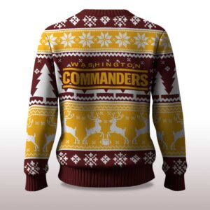 Alternative view of 2025 Christmas Commanders Reindeer Football Ugly Sweater