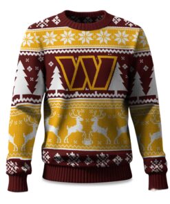 2025 Christmas Commanders Reindeer Football Ugly Sweater