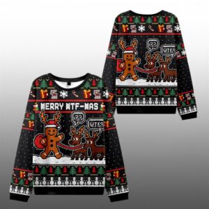 2025 Christmas Confused Reindeer Ugly Sweater - Grishko.com