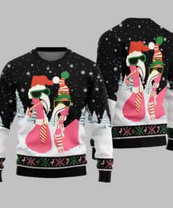 Alternative view of 2025 Christmas Cool Flamingo Ugly Christmas Sweater  