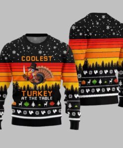 Alternative view of 2025 Christmas Coolest Turkey At The Table Ugly Christmas Sweater  