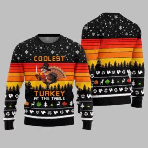 Alternative view of 2025 Christmas Coolest Turkey At The Table Ugly Christmas Sweater - Grishko.com