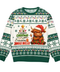 Alternative view of 2025 Christmas Cow Jingle Bells Ugly Sweater  