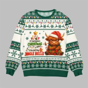 2025 Christmas Cow Jingle Bells Ugly Sweater - Grishko.com
