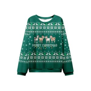 Alternative view of 2025 Christmas Cow Merry Christmas Ugly Sweater - Grishko.com