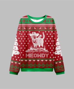 2025 Christmas Cowboy Cat Meowdy Ugly Sweater  