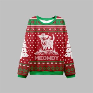 2025 Christmas Cowboy Cat Meowdy Ugly Sweater - Grishko.com