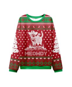 Alternative view of 2025 Christmas Cowboy Cat Meowdy Ugly Sweater  