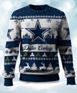 2025 Christmas Cowboys Festive Reindeer & Tree Ugly Sweater