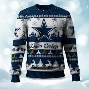 2025 Christmas Cowboys Festive Reindeer & Tree Ugly Sweater