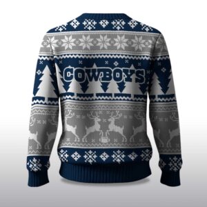 Alternative view of 2025 Christmas Cowboys Reindeer Football Ugly Sweater