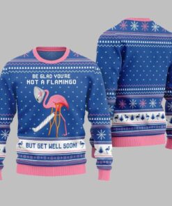 Alternative view of 2025 Christmas Crazy Flamingo Oops Broken Leg Ugly Christmas Sweater  