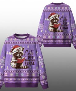 2025 Christmas Cute But Bookishly Feral Ugly Sweater  