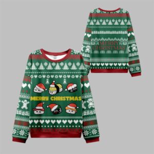 2025 Christmas Cute Sushi Cat Ugly Sweater - Grishko.com