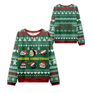 Alternative view of 2025 Christmas Cute Sushi Cat Ugly Sweater - Grishko.com