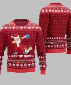 Alternative view of 2025 Christmas Dabbing Santa Bowling Ugly Sweater  