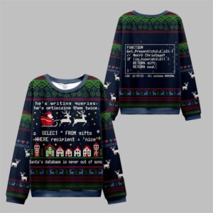 2025 Christmas Database Never Out of Sync Ugly Sweater - Grishko.com