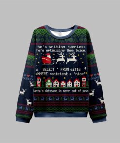 Alternative view of 2025 Christmas Database Never Out of Sync Ugly Sweater  