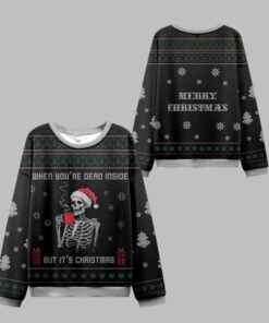 2025 Christmas Dead Inside Festive Outside Ugly Sweater  
