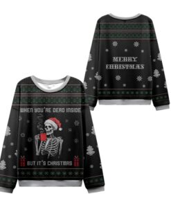 Alternative view of 2025 Christmas Dead Inside Festive Outside Ugly Sweater  