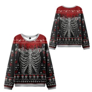 Alternative view of 2025 Christmas Deadly Festive Vibes Ugly Sweater - Grishko.com