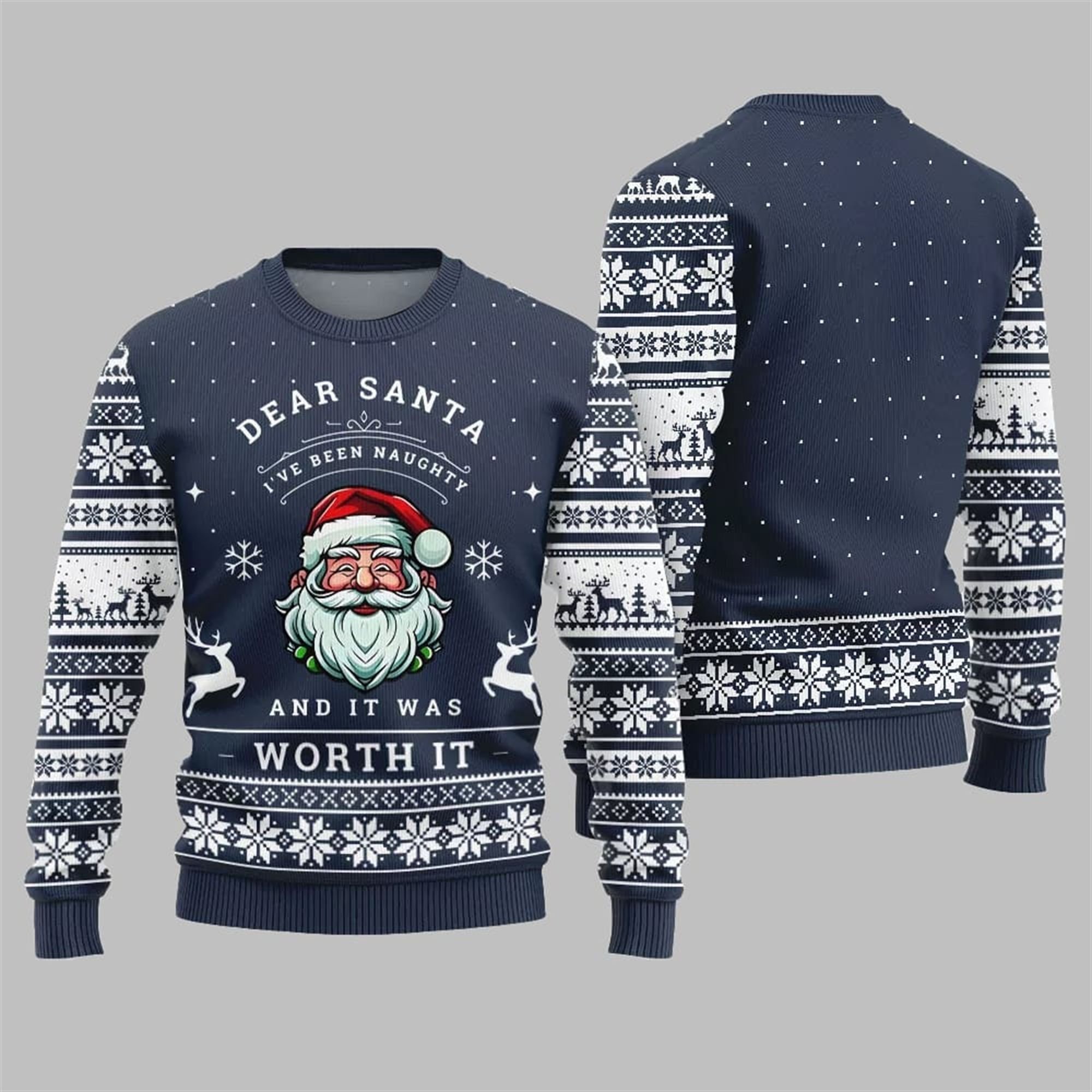 2025 Christmas Dear Santa Worth It Ugly Sweater - Grishko.com