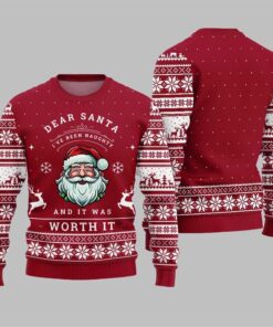 Alternative view of 2025 Christmas Dear Santa Worth It Ugly Sweater  