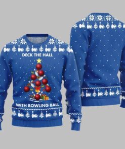 2025 Christmas Deck The Hall With Bowling Ball Xmas Sweater  