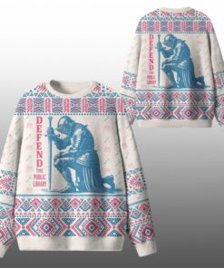 2025 Christmas Defend The Public Library Ugly Sweater  