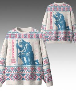 Alternative view of 2025 Christmas Defend The Public Library Ugly Sweater  
