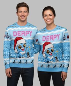Alternative view of 2025 Christmas Derpy Tiger Ugly Christmas Sweater  