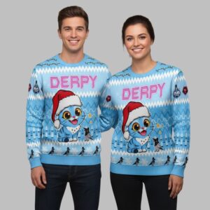 Alternative view of 2025 Christmas Derpy Tiger Ugly Christmas Sweater - Grishko.com