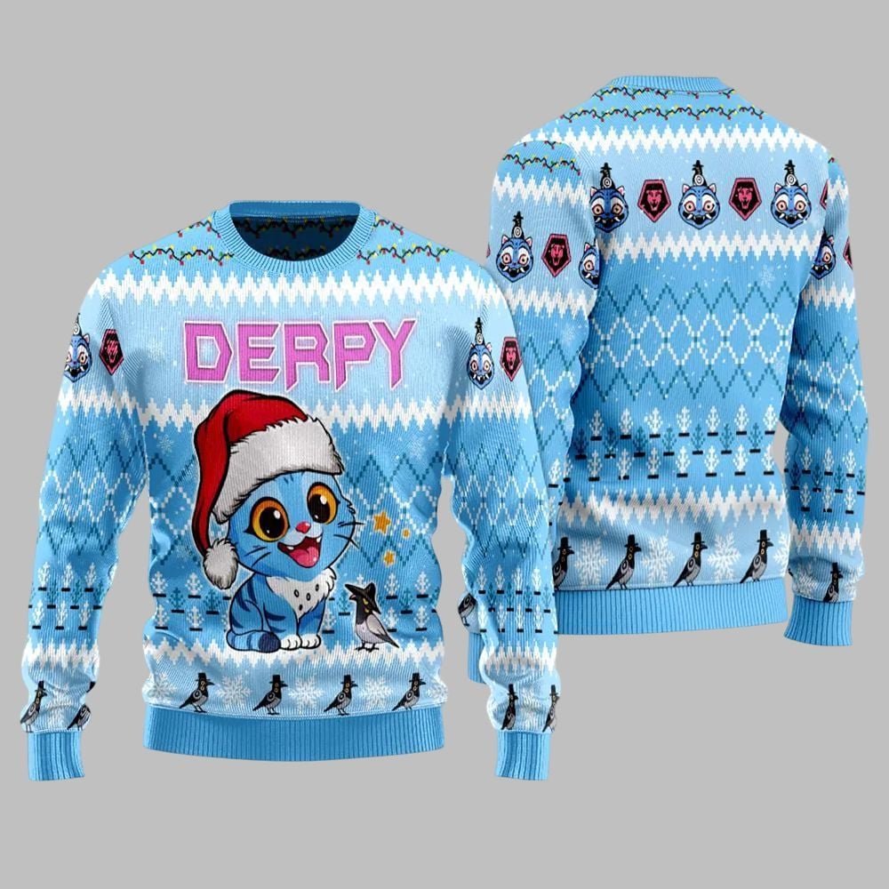 2025 Christmas Derpy Tiger Ugly Christmas Sweater - Grishko.com
