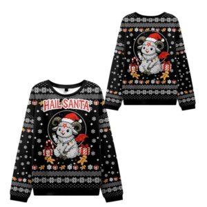Alternative view of 2025 Christmas Devil Sheep Hail Santa Ugly Sweater - Grishko.com