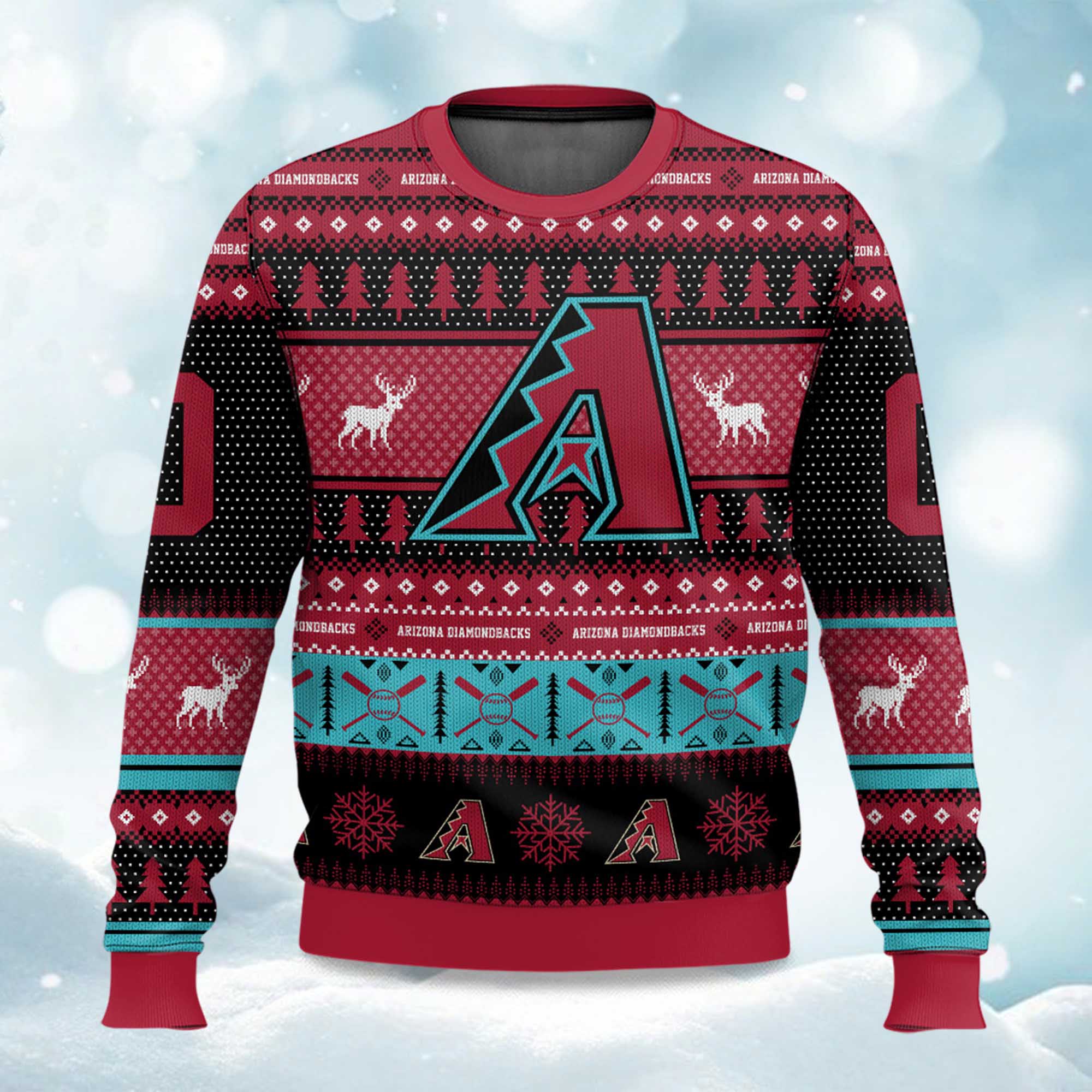 2025 Christmas Diamondbacks Personalized Ugly Sweater