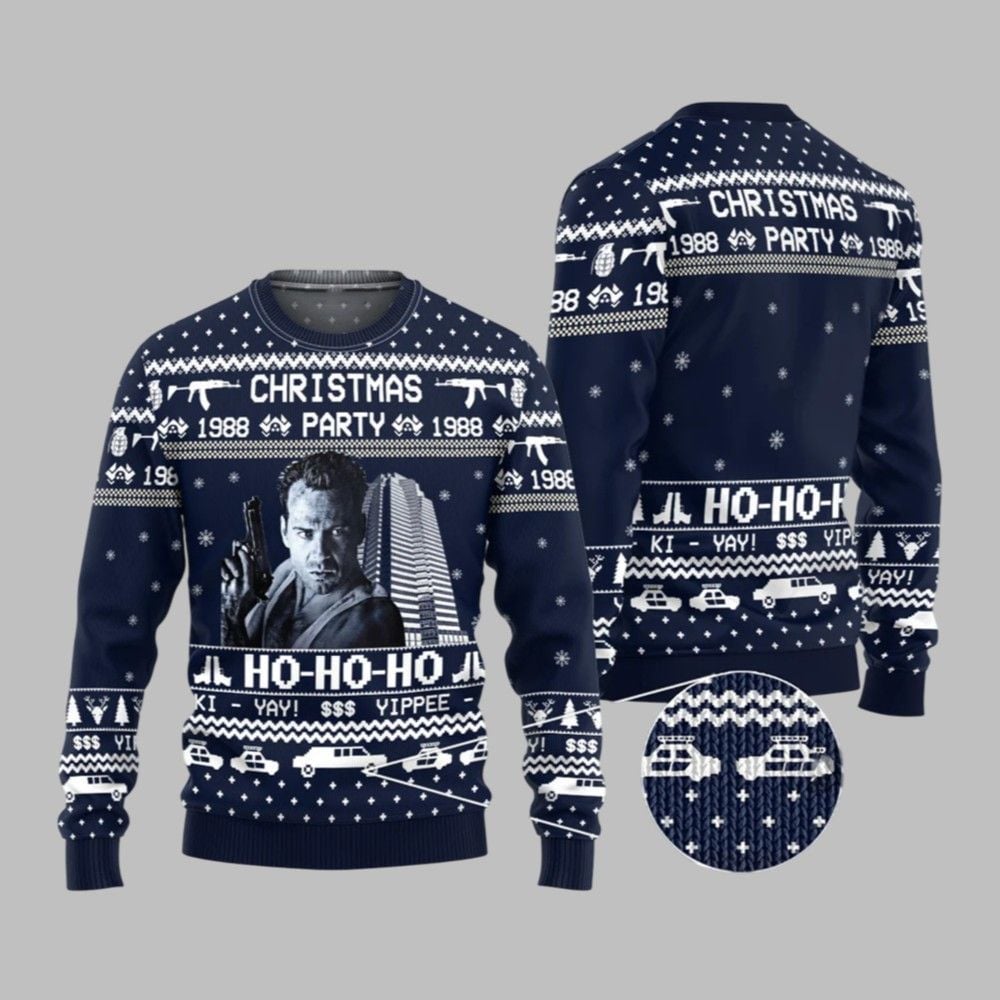 2025 Christmas Die Hard Party 1988 Ugly Christmas Sweater - Grishko.com