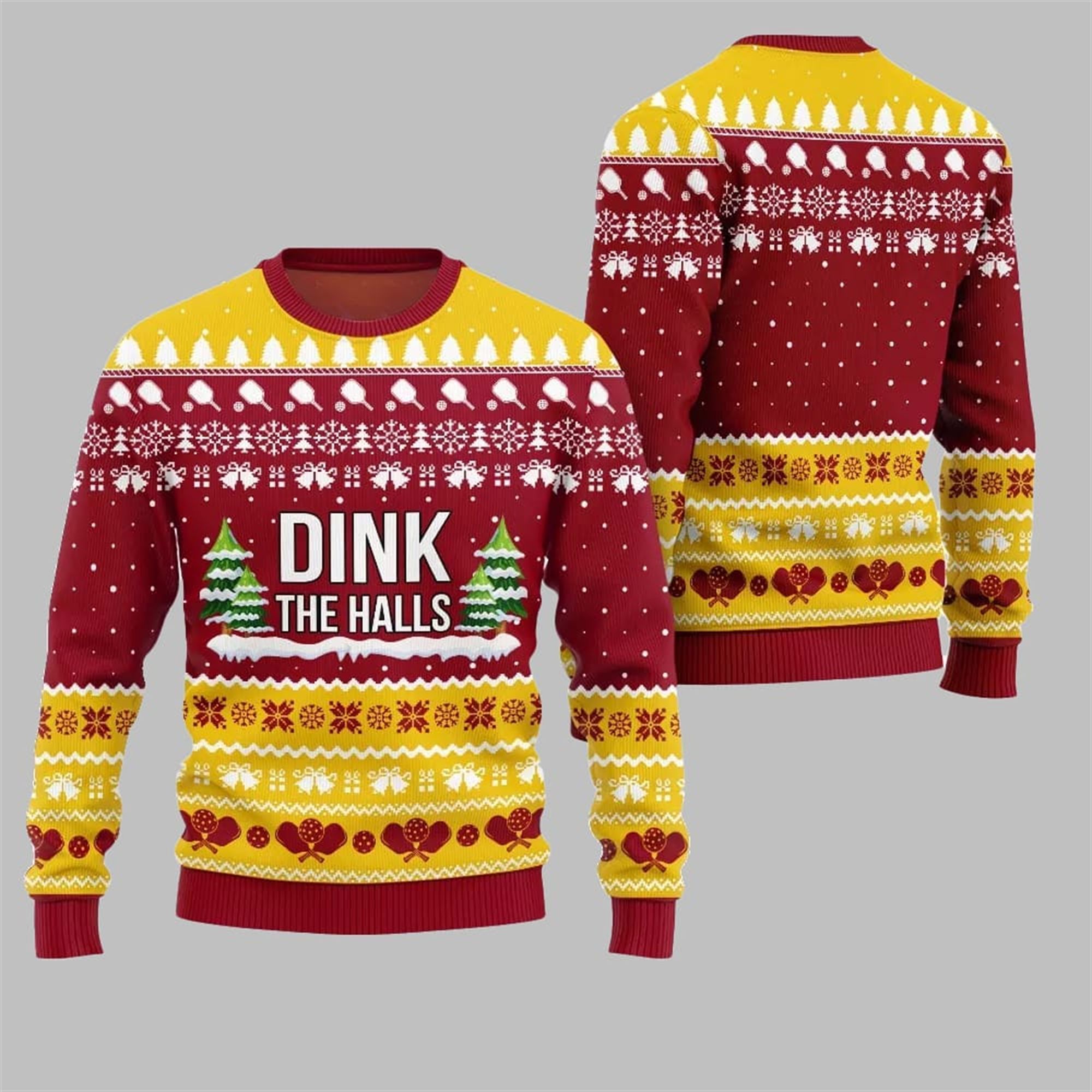 2025 Christmas Dink the Halls Ugly Christmas Sweater - Grishko.com