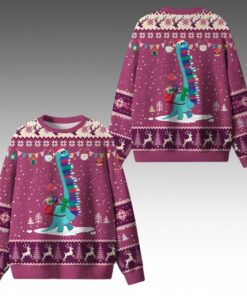 Alternative view of 2025 Christmas Dinosaur Books Ugly Sweater  