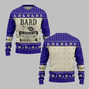 2025 Christmas DND Bard The Master Of Song Ugly Sweater - Grishko.com