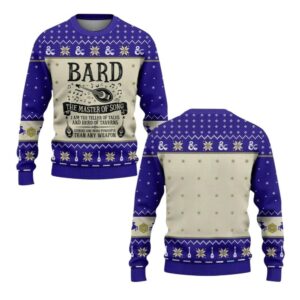 Alternative view of 2025 Christmas DND Bard The Master Of Song Ugly Sweater - Grishko.com